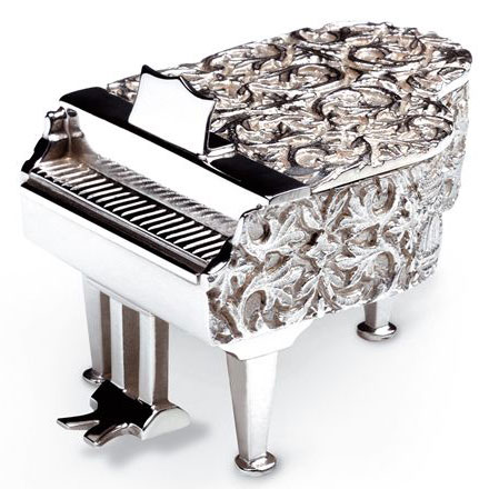 Silber Musikdose Piano